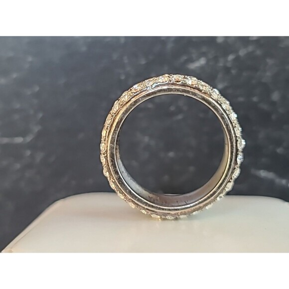 925 Sterling Silver CZ Band Ring, Size US 8 Vintage, READ - Picture 5 of 10